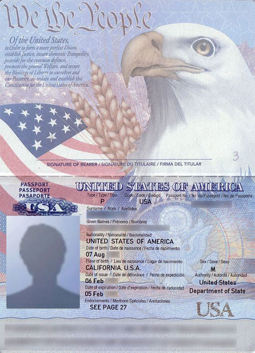 Passport Identification Page